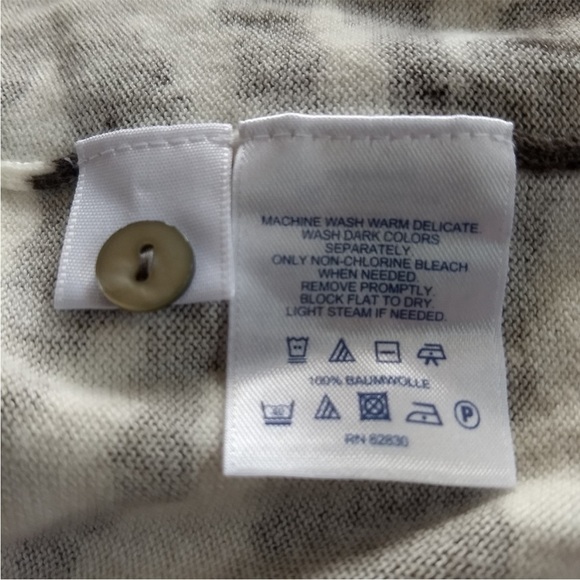 Lands' End Cardigan Sweater Zebra Print Black White Cotton Button Front size 2X - Picture 16 of 16